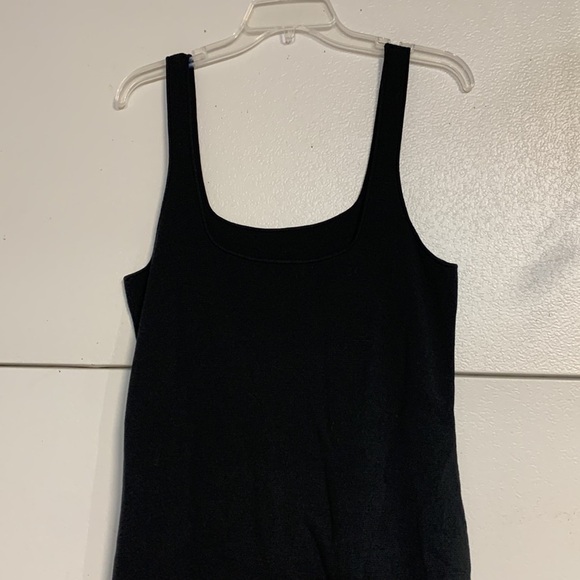 J CREW WOMENS SQUARE NECK KNIT MINI DRESS BLACK LARGE - Picture 8 of 9